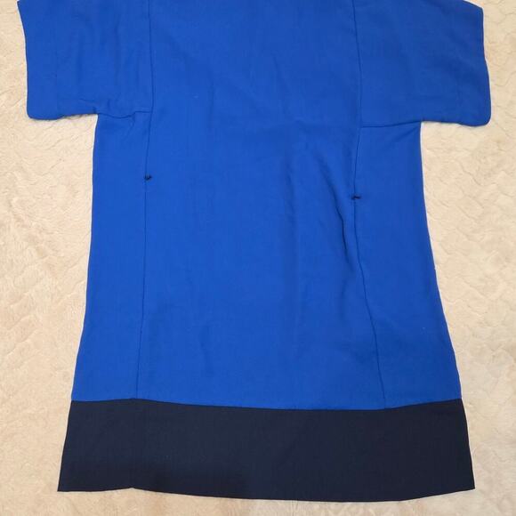 Tommy Hilfiger Blue Colorblock V-Neck Shift Dress, Size Large - Picture 7 of 7